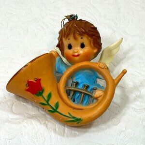 VTG 70's Kurt S. Adler Angel w/Tuba Holiday Christmas Ornament 2.75"x2.5"